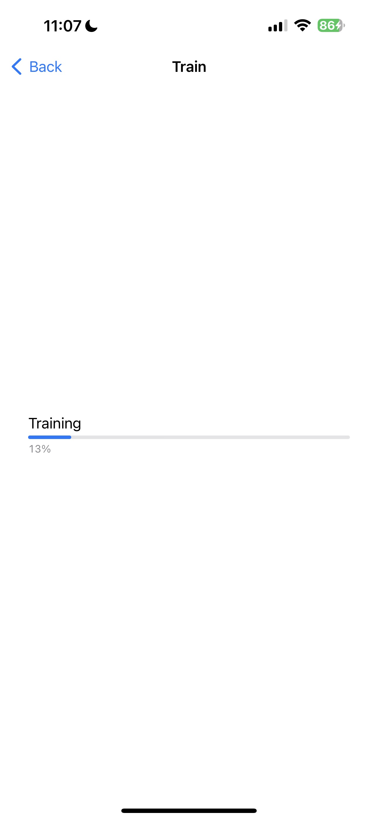 Loading bar while the app is training